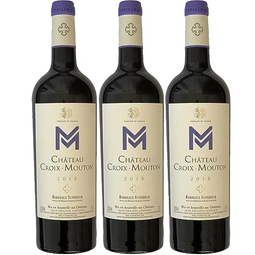 Château Croix-Mouton 2018 AOC Bordeaux Supérieur Rotwein trocken im Weinset mit 3 Flaschen (3x0,75l) von Château Croix-Mouton
