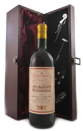 Chateau La Tour Capet 1967 Grand Cru Bordeaux (Red wine) in einer mit Seide ausgestatetten Geschenkbox, da zu 4 Weinaccessoires, 1 x 750ml von Chateau La Tour