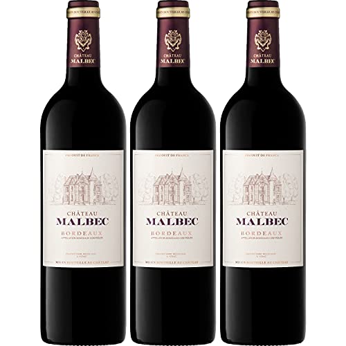 Château Malbec Bordeaux Rouge AOC Rotwein Wein trocken Frankreich (3 Flaschen) von Château Malbec