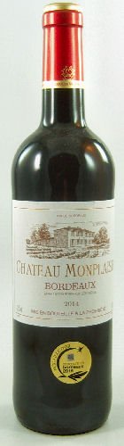 6 Flaschen Bordeaux Rouge AOC 2019 Château Monplaisir im Sparpack, französicher Rotwein aus Bordeaux von Château Monplaisir