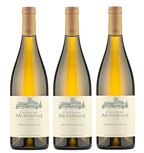 3x 0,75l - 2019er - Château Mukhrani - Reserve Royale - White - Grande Vin de Géorgie - Georgien - Weißwein trocken von Château Mukhrani