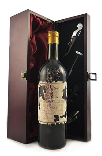 Chateau Pichon Longueville, Lalande 1954 2eme Grand Cru Classe Pauillac (Red wine) (Bin soiled label/Base of neck) in einer mit Seide ausgestatetten Geschenkbox, da zu 4 Weinaccessoires, 1 x 750ml von Chateau Pichon Longueville,