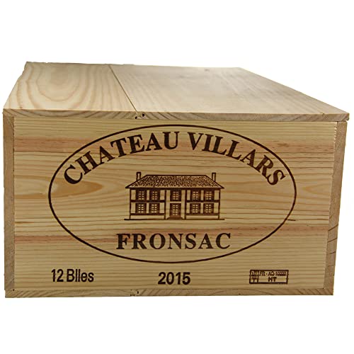 Château Villars 2015 AOC Bordeaux-Fronsac Rotwein trocken in original Holzkiste OHK (12 x 0,75l) von Château Villars