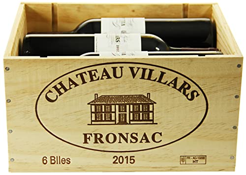 Château Villars 2015 AOC Bordeaux- Fronsac Rotwein trocken in original Holzkiste OHK (6 x 0,75l) von Château Villars