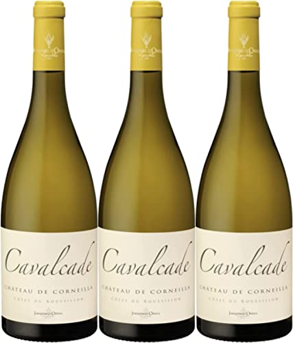 Château de Corneilla Cavalcade Blanc Côtes du Roussillon Weißwein Wein trocken AOP I Versanel Paket (3 x 0,75l) von Château de Corneilla