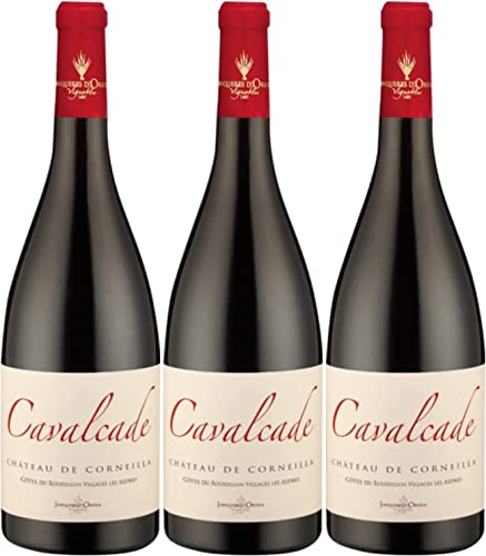 Château de Corneilla Cavalcade Rouge Côtes du Roussillon Les Aspres Rotwein trocken AOP I Versanel Paket (3 x 0,75l) von Château de Corneilla