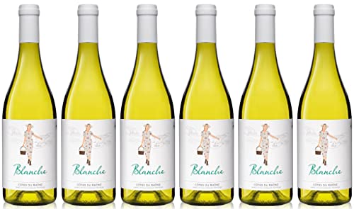 6-er Set Weißwein „Blanche“, trocken, 2020, Côtes du Rhône AOP/Frankreich, La Belle Collection, 0,75 L, 13% Vol. von Château de Saint-Martin
