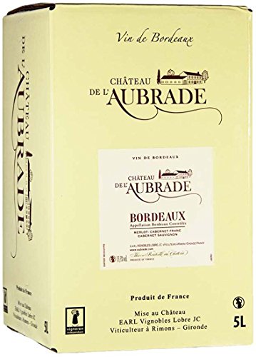 Château de l’Aubrade Rouge AOC Bordeaux Bag in Box Rotwein trocken (5l) von Château de l’Aubrade