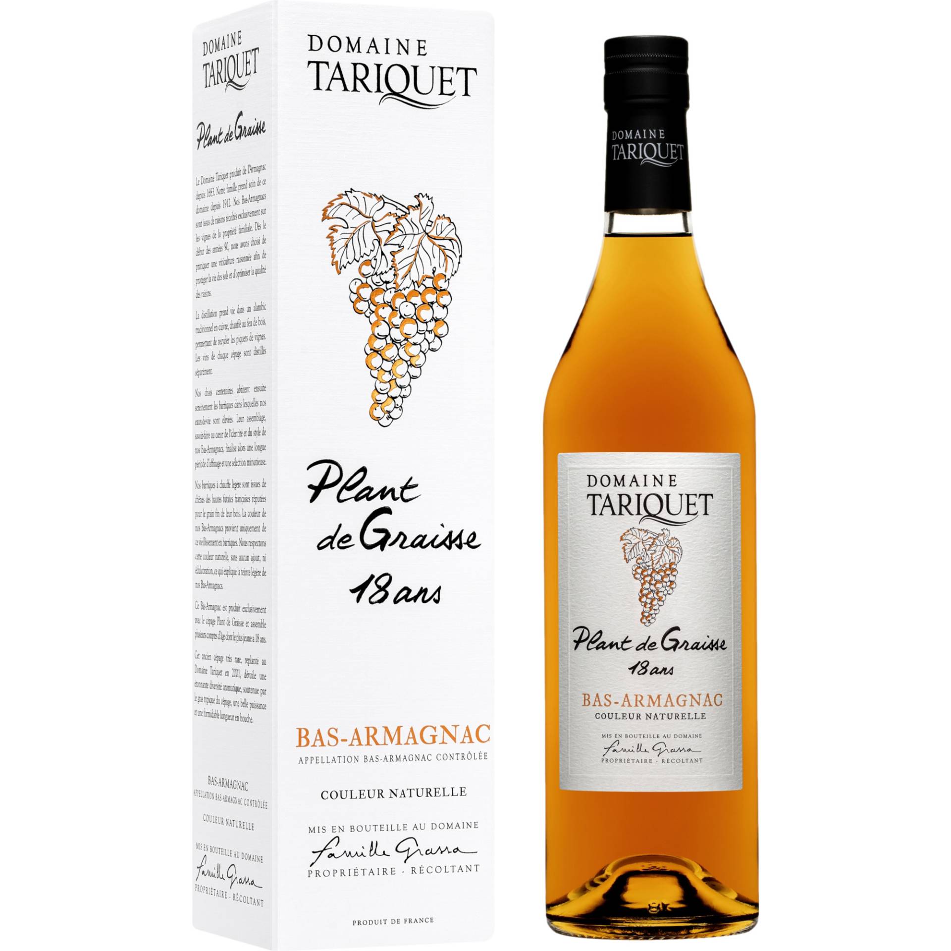 Armagnac Domaine Tariquet Plant de Graisse18 Ans, Armagnac AC, 0,7 L, 49,3% Vol, Südwestfrankreich, Spirituosen Armagnac Domaine Tariquet Plant de Graisse18 Ans, Armagnac AC, 0,7 L, 49,3% Vol, Südwestfrankreich, Spirituosen von Château du Tariquet P. Grassa Fille & Fils, 32800 Eauze, Gers
