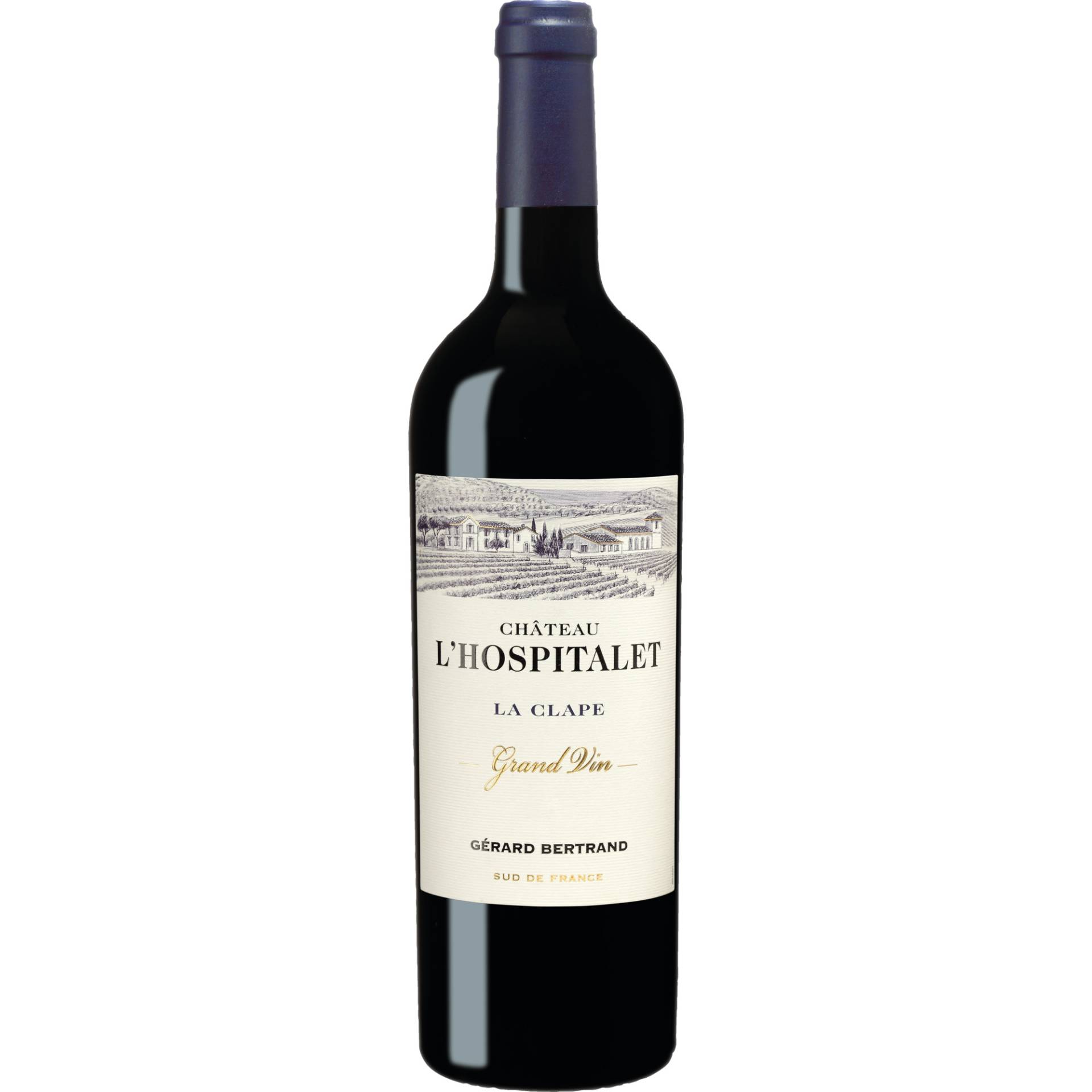 Château Hospitalet Grand Vin Rouge, La Clape AOP, Languedoc-Roussillon, 2020, Rotwein von Château l´Hospitalet , 11100 Narbonne, Frankreich; Mis en bouteille par Gérard Bertrand à F11100-262