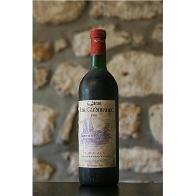 Rotwein, Chateau les Cardineaux 1988 von Wein