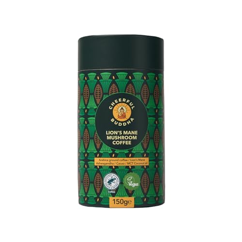 Cheerful Buddha Löwenmähne Pilz-Kaffeemischung - 100% Natürlicher Premium-Pilz Kaffee ohne Konservierungsstoffe - RFA-Zertifizierter ohne GVO - Veganer Adaptogener Pilzkaffee – von Cheerful Buddha
