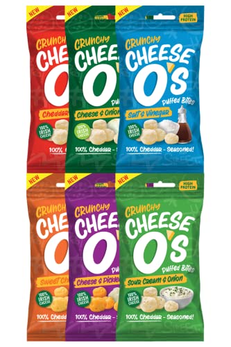 CheeseOs Knusprige Puffed Käse Bites | Mischpaket Multipack 10x25g | High Protein | Wenig Kohlenhydrate | Keto-freundlich | Vegetarisch | Glutenfrei von Cheese O's