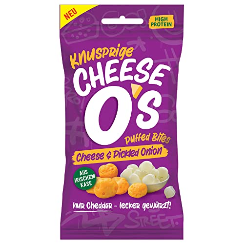 CheeseOs Knusprige Puffed Käse Bites | Pickled Onion Multipack 10x25g | High Protein | Wenig Kohlenhydrate | Keto-freundlich | Vegetarisch | Glutenfrei von Cheese O's