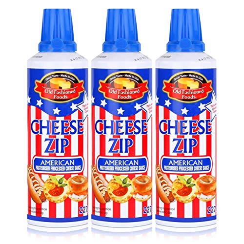 Old Fashioned Foods Cheese Zip 227g Amerikanischer Sprühkäse Cheddar (3er Pack) von Cheese Zip