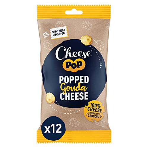 Cheesepop Überraschenderweise Knusprig & Luftig, Köstlich Cremig & Vielseitig Hart | Reich an Eiweiß | 100% Gouda Käse Gepoppter Imbiss, 12x20g von Cheesepop