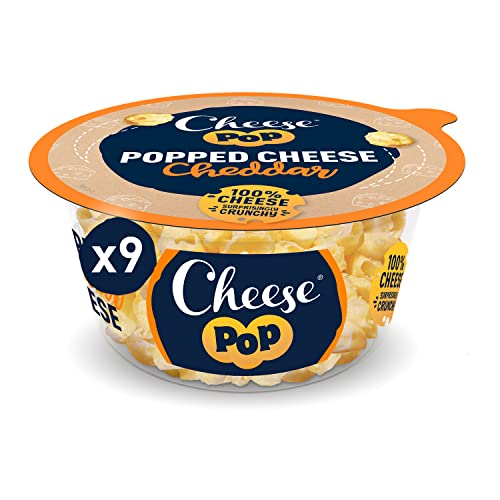Cheesepop Zaskakująco chrupiące & Przewiewny, Lekko Pikantny & kremowy | Bogate w Białko | 100% Cheddar Ser Popped Przekąska, 9x65g von Cheesepop
