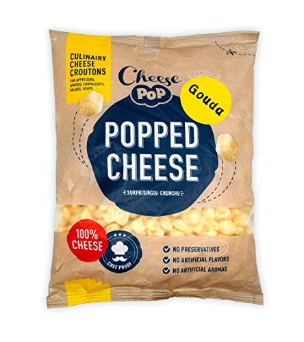 Cheesepop Popped Cheese Snack (Gouda, 1x Beutel 500g) - 100% Käse .überraschend knusprig! clean label - natürliches Produkt - vegetarisch - keine Kohlenhydrate - Keto - proteinreich - glutenfrei von Cheesepop