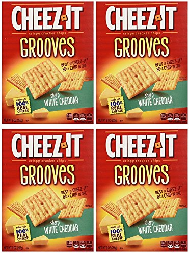 Sunshine Bakeries, Cheez-It Grooves, 266 ml Box (4 Stück) (scharfe weiße Cheddar) von Cheez-It