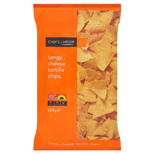 Chef der Speisekammer Tangy Cheese Tortilla Chips 454g von Chefs Larder