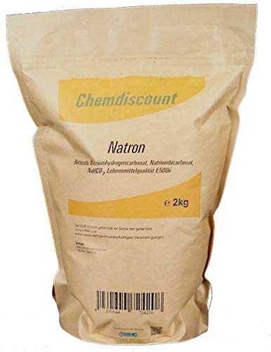 2kg Natron im Kraftpapier-Standbodenbeutel (wiederverschließbar), Lebensmittelqualität von Chemdiscount