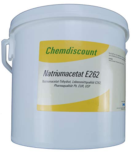 5kg Natriumacetat Pharmaqualität Lebensmittelqualität E262 Natriumacetattrihydrat von Chemdiscount