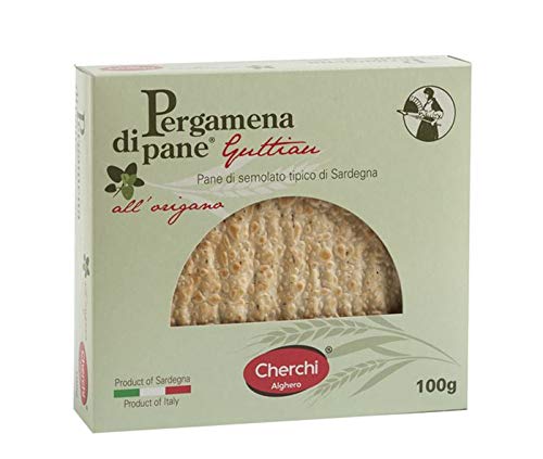 Cherchi - Pergamena di Pane - Guttiau - Grießbrotkekse mit Olivenöl und Oregano Typisch für Sardegna - 100 Gramm Cherchi - Pergamena di Pane - Guttiau - Grießbrotkekse mit Olivenöl und Oregano Typisch für Sardegna - 100 Gramm von Cherchi