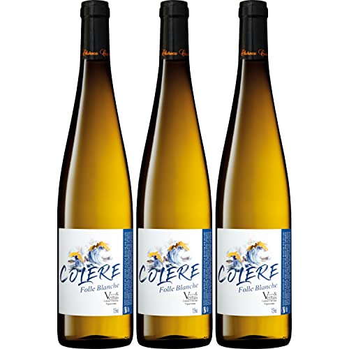 Colère Folle Blanche Vin de France Vices & Vertus trocken Weißwein Wein Frankreich I Visando Paket (3 Flaschen) von Chéreau Carré