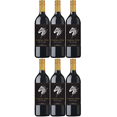 Cheval d'Or Cabernet Sauvignon Liter Rotwein Wein trocken Frankreich I Visando Paket (6 Flaschen) von Cheval d’Or