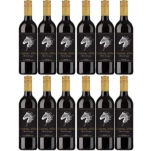 Cheval d'Or Cabernet Sauvignon Rotwein Wein trocken Frankreich I Visando Paket (12 Flaschen) von Cheval d’Or