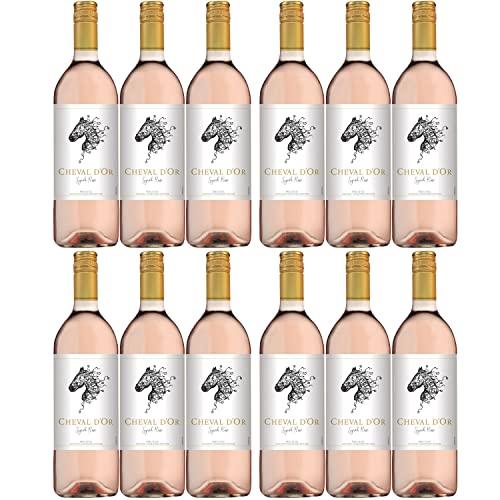 Cheval d'Or Syrah Rosé Liter Roséwein Wein trocken Frankreich I Visando Paket (12 Flaschen) von Cheval d’Or