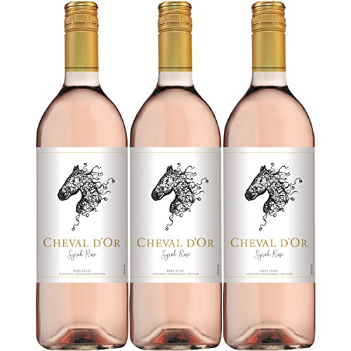 Cheval d'Or Syrah Rosé Liter Roséwein Wein trocken Frankreich I Visando Paket (3 Flaschen) von Cheval d’Or