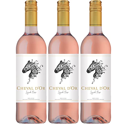 Cheval d'Or Syrah Rosé Roséwein Wein trocken Frankreich I Visando Paket (3 Flaschen) von Cheval d’Or