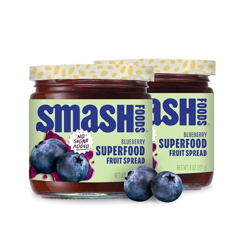 Chia Smash Blaubeermarmelade | kalorienarme, zuckerfreie Keto-Marmelade mit upgecycelten Früchten & Chiasamen | Vegan, Paleo Superfood Fruchtaufstrich (2 Gläser) von Chia Smash