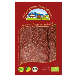 Rindersalami aus Bayern, geschnitten von Chiemgauer Naturfleisch
