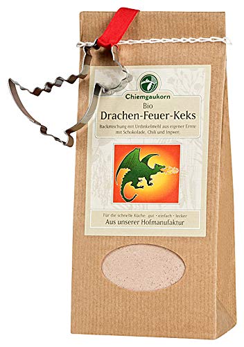 Chiemgaukorn Bio Chiemgauer Drachenfeuer-Keks, Backmischung mit Keks-Ausstecher 270 g von Chiemgaukorn