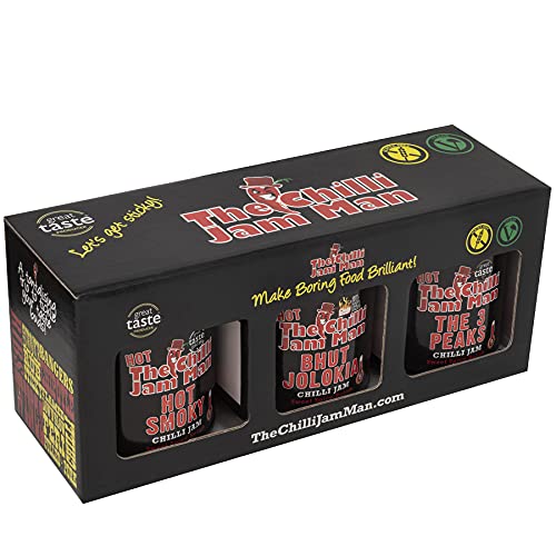 The Chilli Jam Man Hot Box - 3er Set süße sehr würzige heiße Chili Pfefferrelish - 3 x 200g The Chilli Jam Man Hot Box - 3er Set süße sehr würzige heiße Chili Pfefferrelish - 3 x 200g von Chilli Jam Man