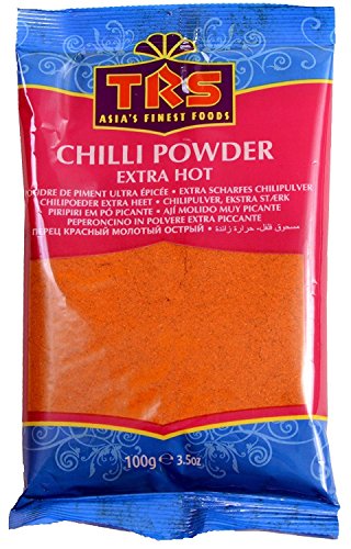TRS Chili-Pulver, extra heiß, 100 g, rot, zum Kochen, für Gewürz, gemahlenes Essen, warmes Gemüse, indisches Asien von Chilli Wizards