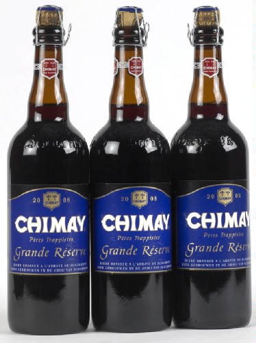 Original Belgisches Bier - CHIMAY Grande Réserve obergäriges braunes Klosterbier 9% vol. 3 x 75 cl. von Chimay