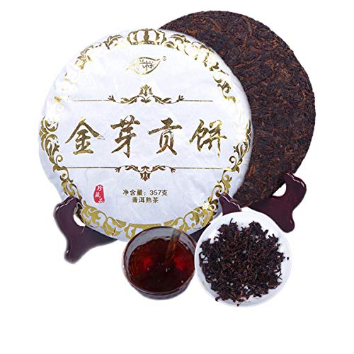 357g （0.787LB） Reifer Pu'er-Tee Alter Puer-Tee Yunnan Golden Bud Tribute Cake Puer-Tee Schwarzer Tee Gekochter Pu-Erh-Tee Pu-Erh-Tee Chinesischer Tee Gesunder Puerh-Tee Roter Tee Grüner Guter Shu Cha von ChinaShoppingMall