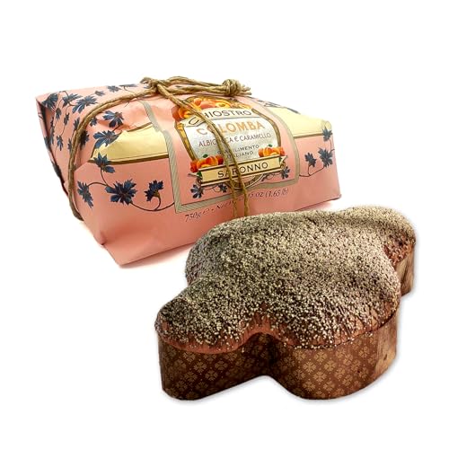 Chiostro di Saronno, Colomba, Handverpackt (750 g, Karamell Schokoladentropfen und Halb Kandierten Aprikosen) von Chiostro di Saronno