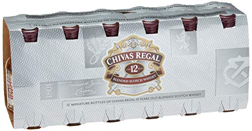 Chivas Regal Set 12 Jahre Premium Blended Scotch Whisky – Miniatur-Set 12er-Box – 12 Jahre gereifter Whisky aus schottischen Malt und Grain Whiskys – 12 x 0,05 l von Chivas Regal