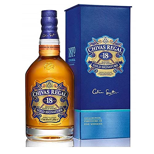 GESCHENK BLENDED SCOTCH WHISKY 18 JAHRE ALT GOLD UNTERSCHRIFT 70 CL IN EINER BOX von Chivas