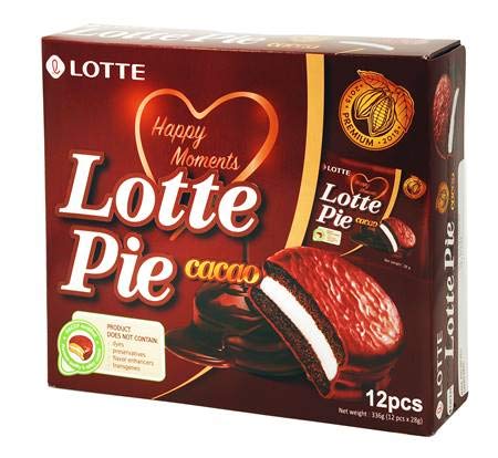 Kakao - Doppelkekse "Lotte Pie cacao" 3er Packung (3 x 336g) Marshmallow Schaumzucker Füllung & Schoko von Choco Pie