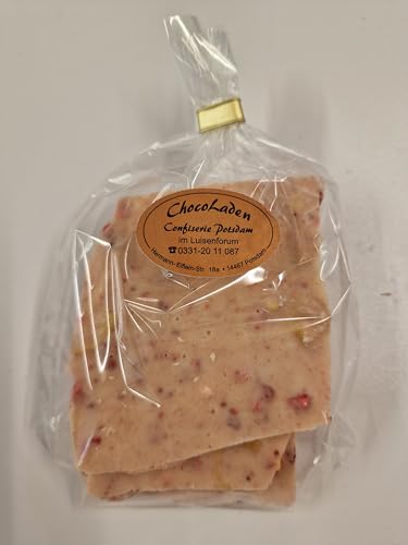 ChocoLaden - Veganer weißer Bruch mit Cornflakes und Erdbeeren von ChocoLaden Confiserie Potsdam