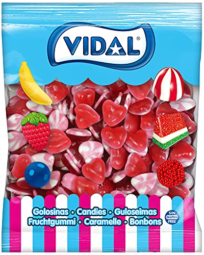 Herzförmige Gelee-Süßigkeiten – 1 kg – Herzgummis – Valentinstag – Liebesherz-Süßigkeiten – glutenfrei von Vidal