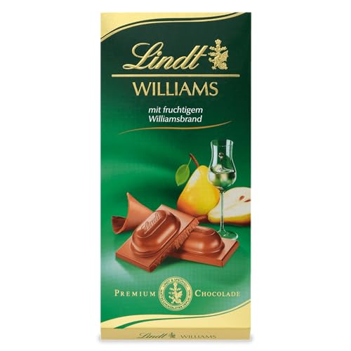 Lindt Schokolade Williams| 100 g Tafel | Vollmilch-Schokolade mit fruchtigem Williamsbrand | Schokoladentafel | Schokoladengeschenk von Lindt & Sprüngli