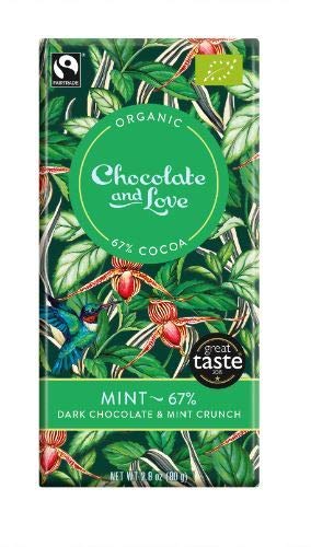 Chocolate And Love Ltd | Chocolate & Love Mint Dark 67% Chocolate Peppermint Crunch | 2 x 80g (DE) von Chocolate And Love Ltd