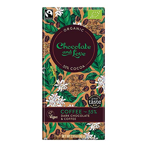 CHOCOLATE AND LOVE Dunkle Schokolade, Coffee 55%, 80g (6er Pack) von Chocolate and Love