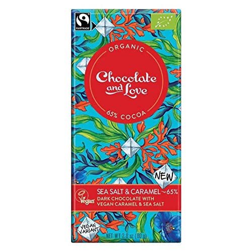 CHOCOLATE AND LOVE Dunkle Schokolade, Karamell & Meersalz, 65% Kakao, 80g (1er Pack) von Chocolate and Love